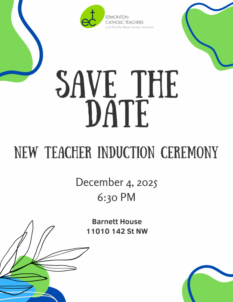 Save The Date new teacher induction ceremony